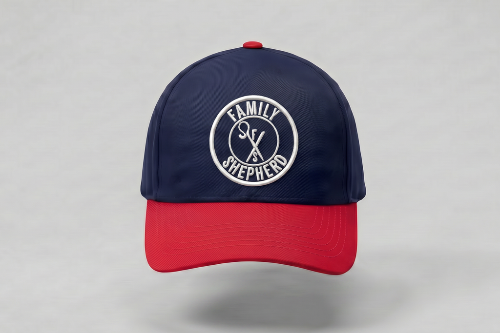 Family Shepherd Cap - Navy & Red