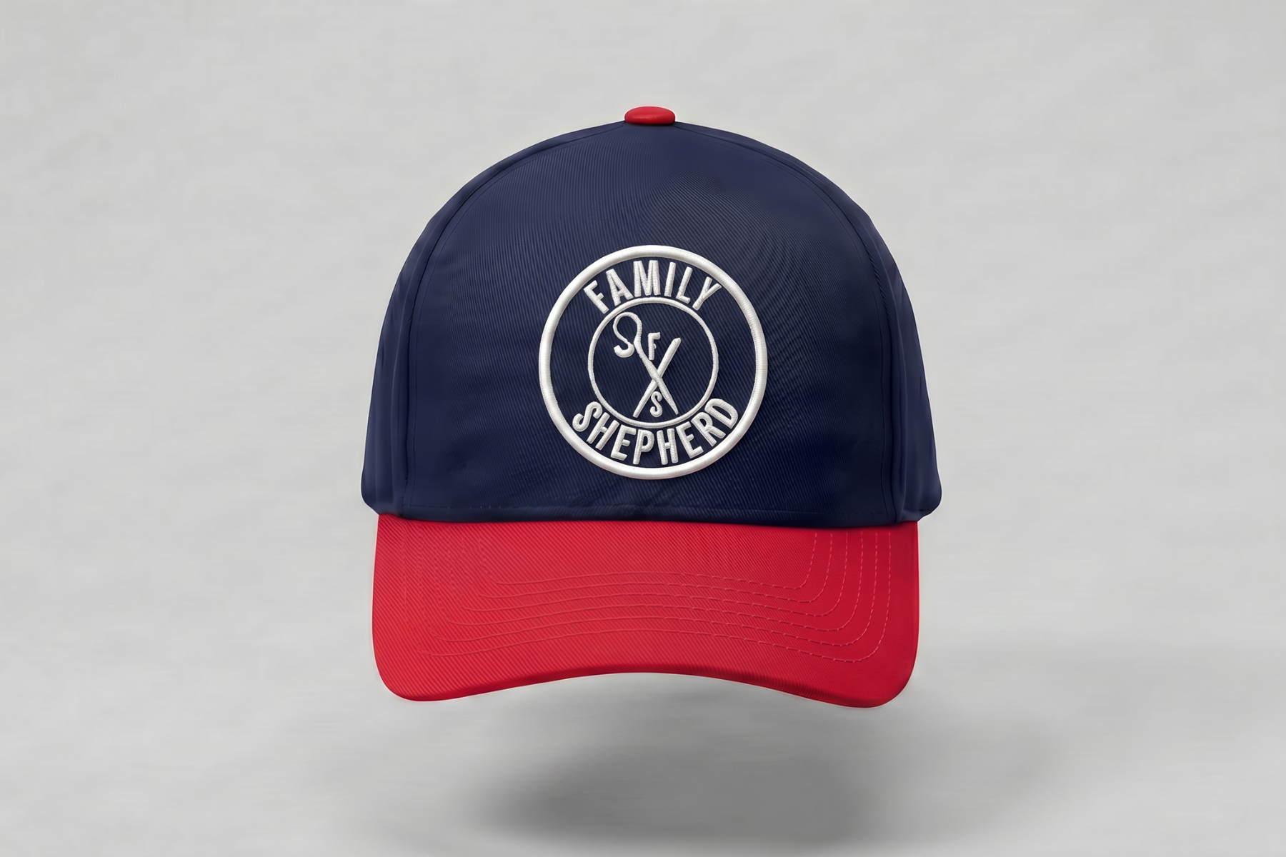 Family Shepherd Cap - Navy & Red
