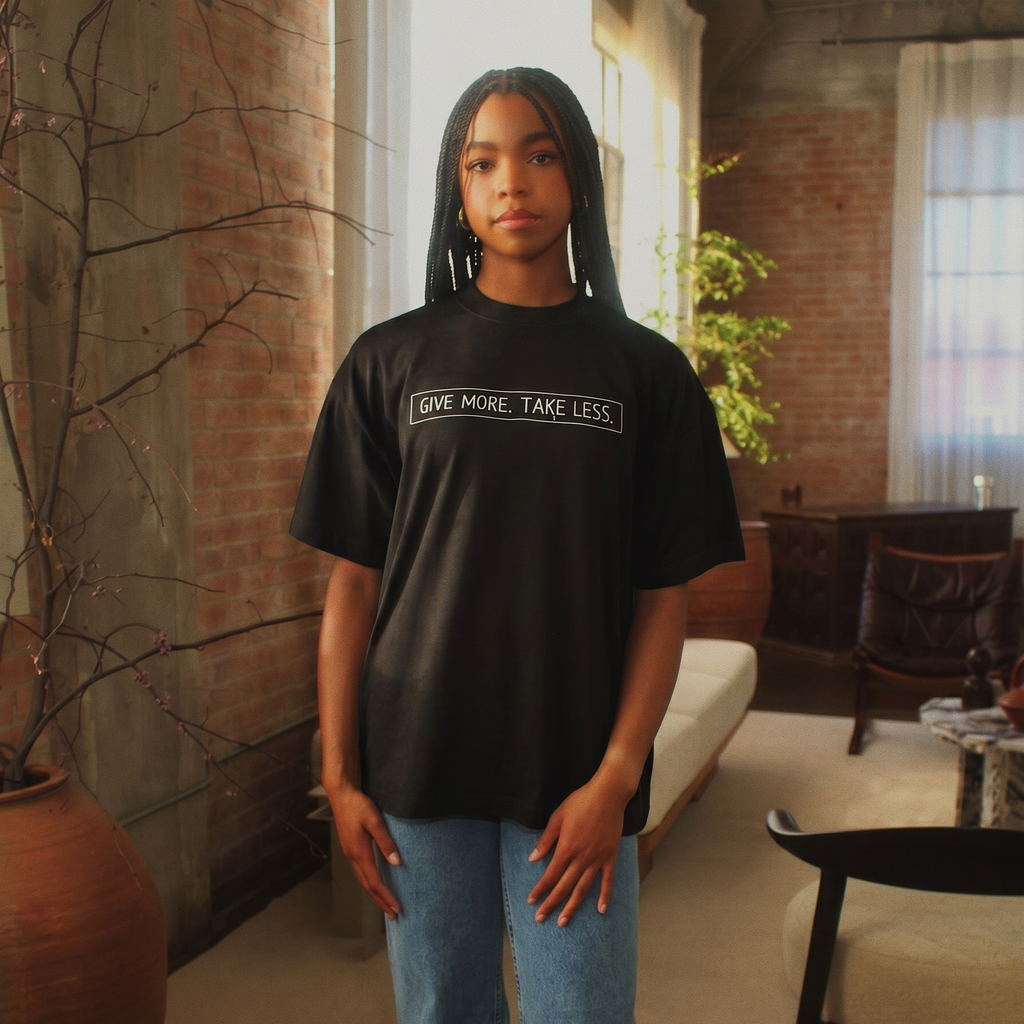 Take Less Oversized Tee - Black